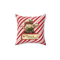 Christmas Candy Cane Pillow — Merry Christmas Mouse Figurine Throw Pillow