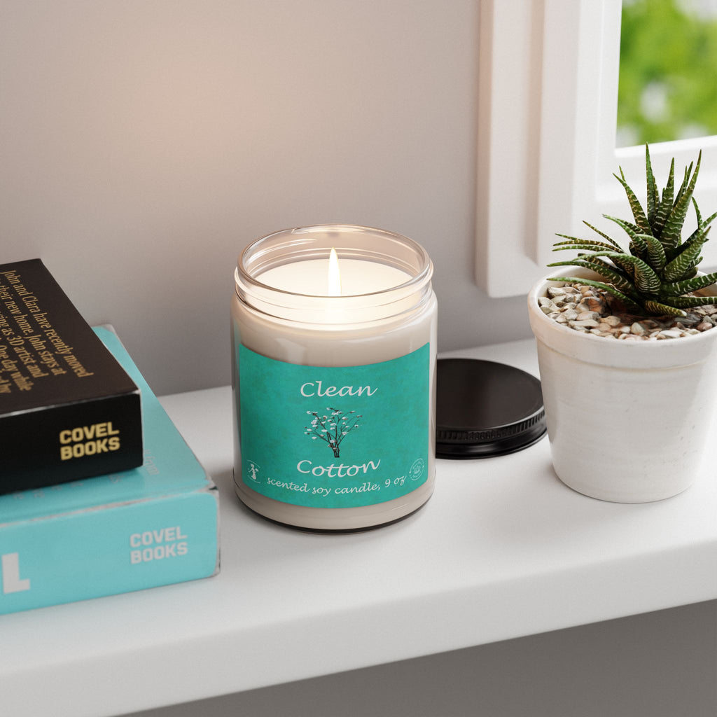 Clean Cotton Scented Soy Candle — 9oz Fresh Linen Jar Candle