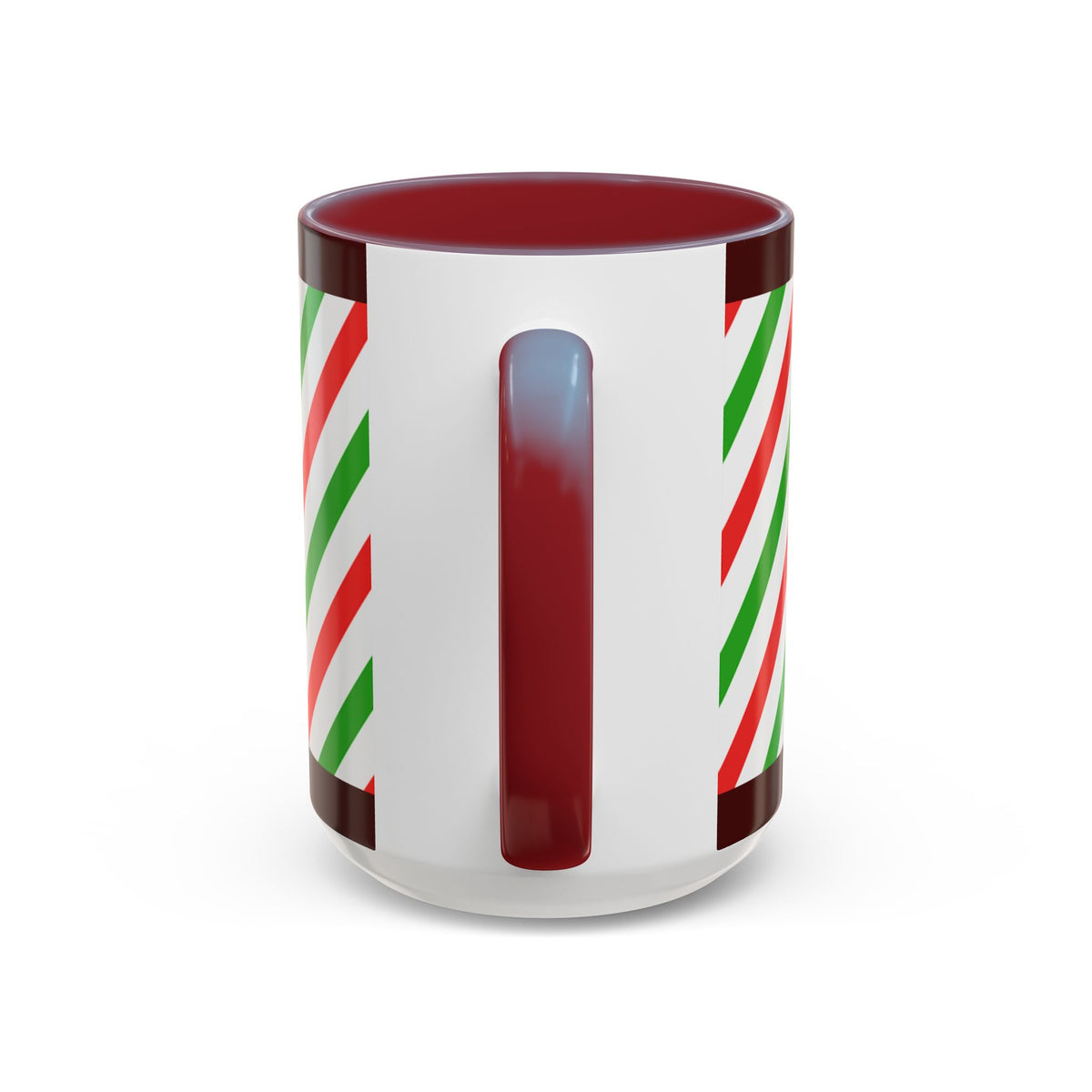 Christmas Gingerbread Cocoa Accent Coffee Mug — Holiday Candy Cane Stripe 11/15oz