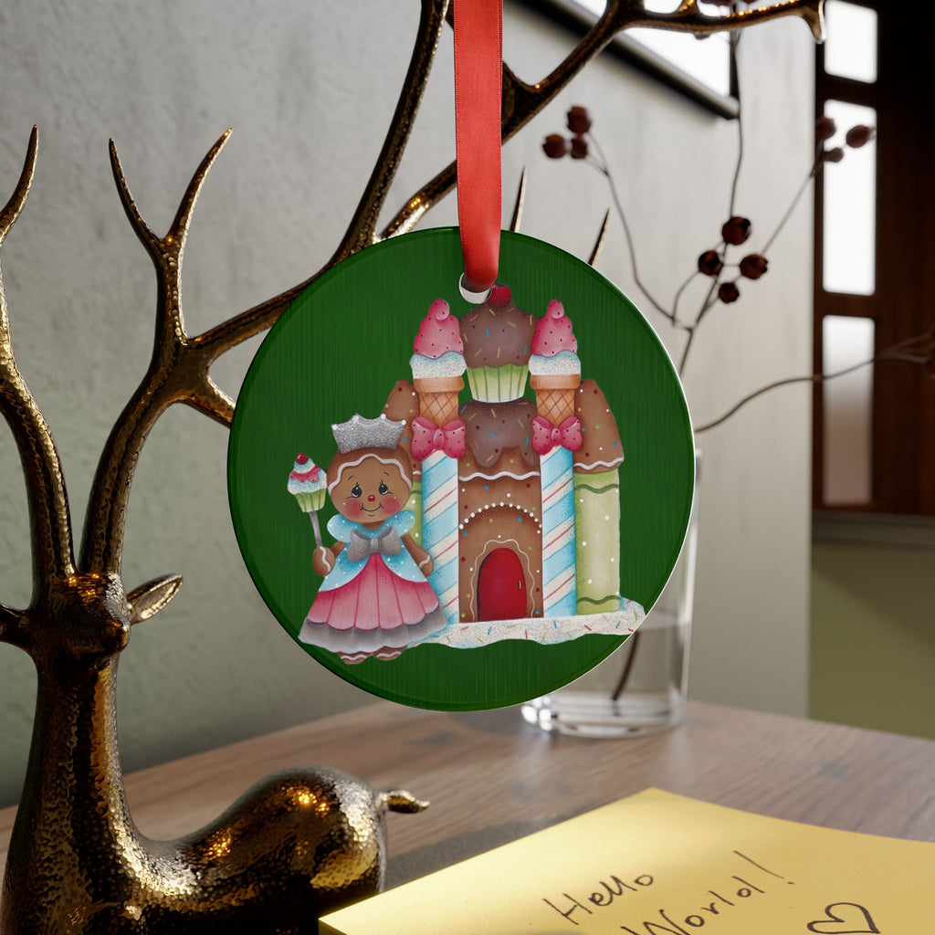 Cute Santa Moose Acrylic Ornament — Christmas Tree Decoration with Gift Design