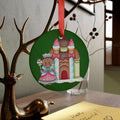 Cute Santa Moose Acrylic Ornament — Christmas Tree Decoration with Gift Design