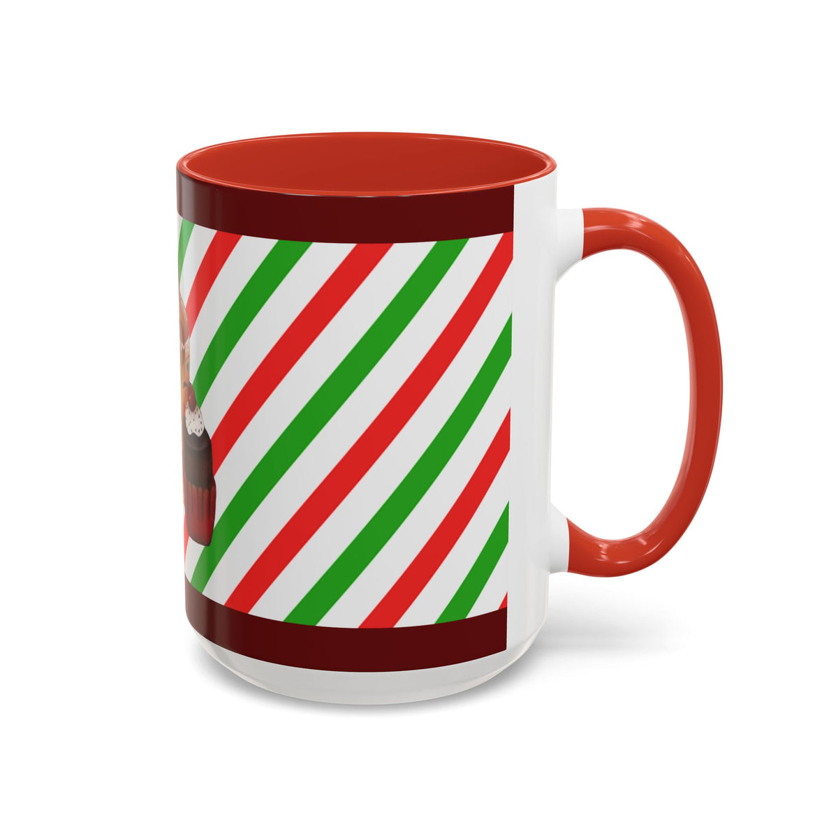 Christmas Gingerbread Mug — Festive Red & Green Accent Coffee Cup (11/15oz)