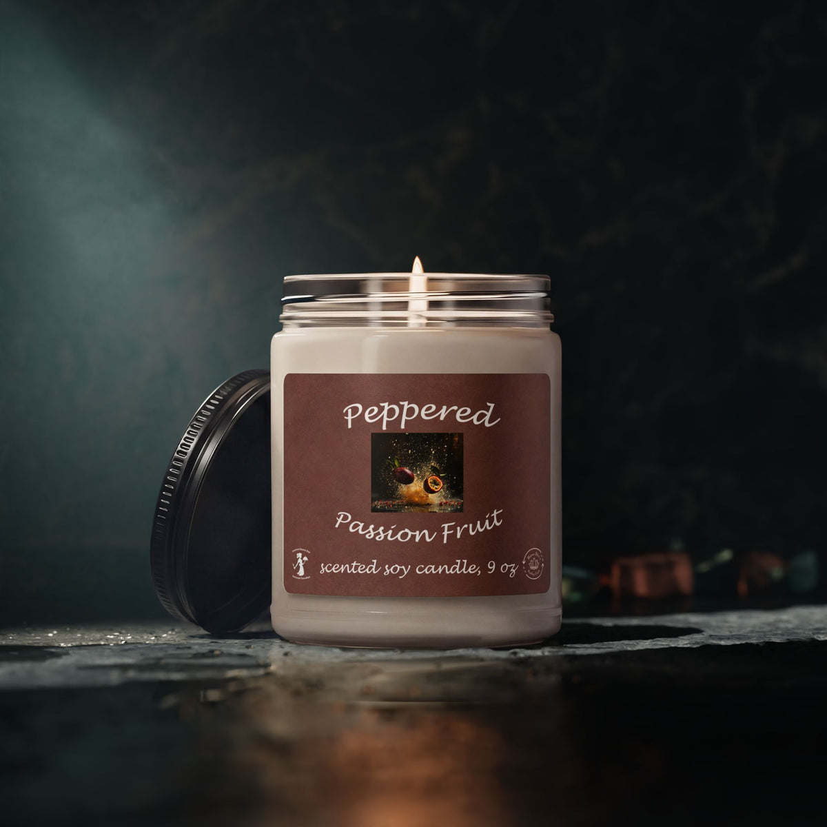 Peppered Passion Fruit Scented Soy Candle — 9oz Jar