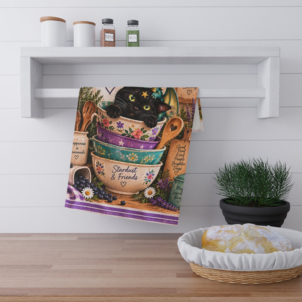Tea Towel — "Life is Better With Good Food" with Stardust & Dragon Kitchen Towel