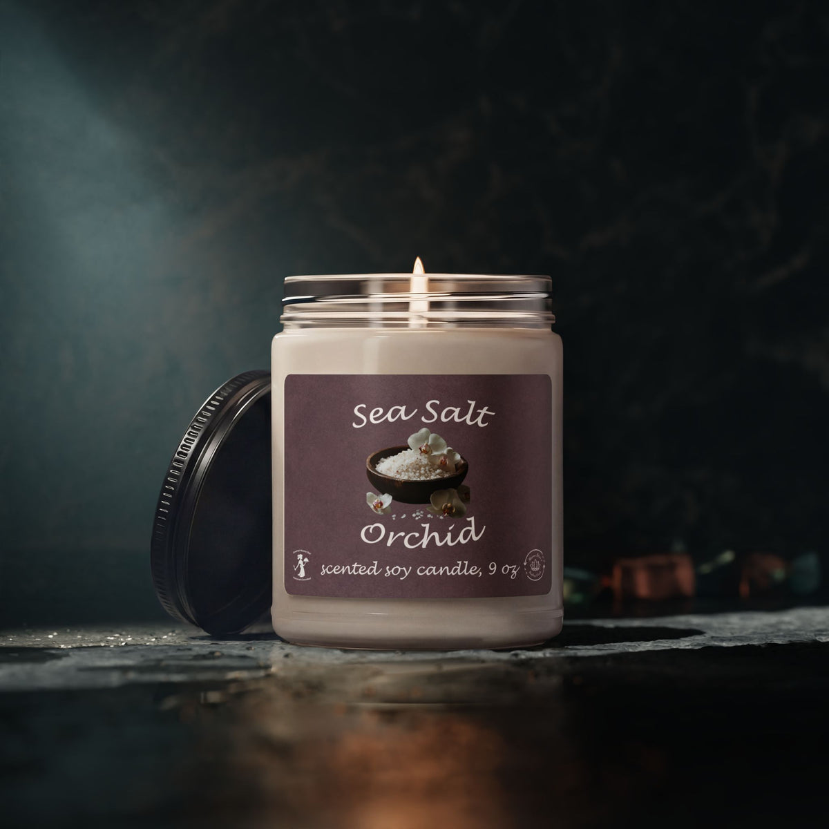 Sea Salt Orchid Soy Candle — 9oz Scented Jar